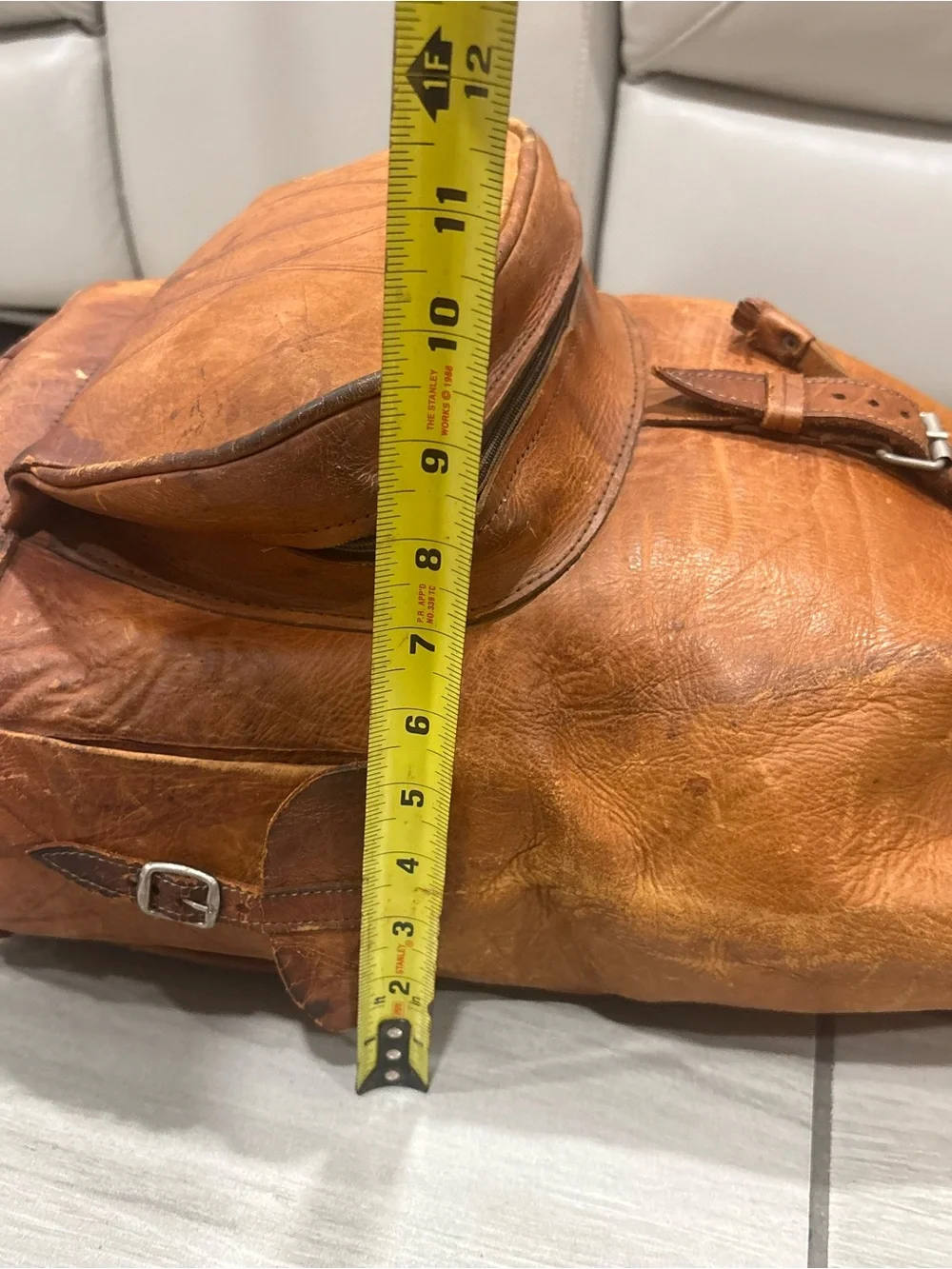 Vintage Brown Leather Men's Backpack - Classic Casual Carry